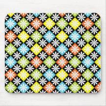 Flowers argyle pattern mousepads