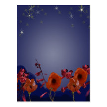 Flowers at night Postcard