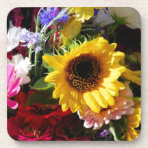 Flowers at the farmers market drink coaster