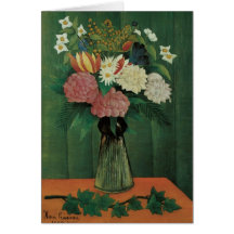 Flowers in a Vase by Henri Rousseau Cards