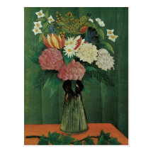 Flowers in a Vase by Henri Rousseau Postcards