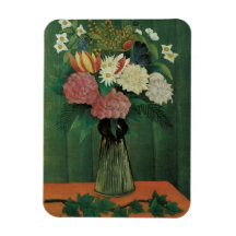 Flowers in a Vase by Henri Rousseau Flexible Magnet