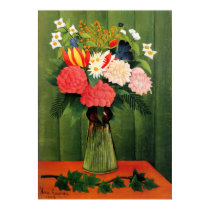 Flowers in a Vase by Henry Rousseau posters