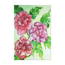flowers in water colors canvas prints