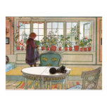 Flowers on the Windowsill by Carl Larsson Post Card