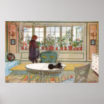Flowers on the Windowsill by Carl Larsson Posters