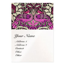 FLOWERS,PEACOCKS AND DRAGONS MONOGRAM pearl Business Card
