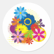 Flowers Round Sticker