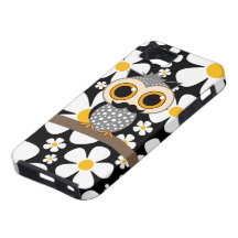 flowers with moustache owl
