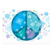Flowery Peace Sigh POSTCARD