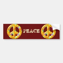 Flowery Peace Sign Bumper Sticker