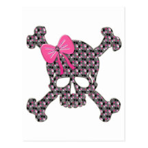 Flowery Skull Post Cards