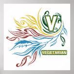 Flowing Vegetarian Colours Poster