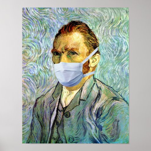 Flu Season Van Gogh With Mask Print