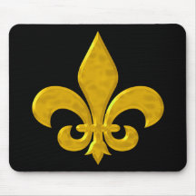 Fluer De Lis Hammered Gold Mouse Pad