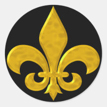 Fluer De Lis Hammered Gold Stickers