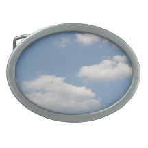 Fluffy Cumulus Clouds Belt Buckle