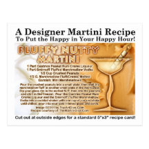 Fluffy Nutty Martini Recipe Postcard