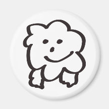 fluffy sheep fridge magnet