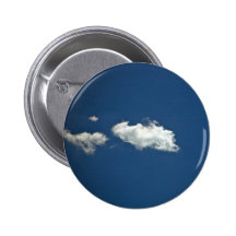 Fluffy white cloud on deep blue sky pinback buttons