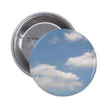 Fluffy White Cumulus Clouds Button