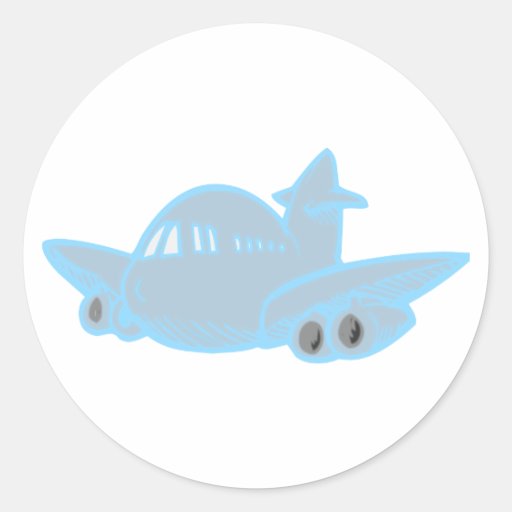 Flugzeug airplane runder aufkleber