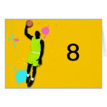 Fluo Basketball Player Table Tent Template Greeting Cards