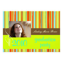 Fluorescent Beach Towel/orange/lime Custom Invites