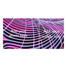 Fluorescent Neon Web Fractal Personalised Photo Card