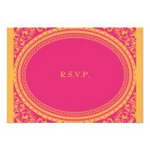 Fluorescent / Neon Wedding Reception RSVP Personalized Invitations