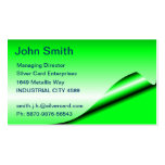 Fluoro Green Foil Business Cards