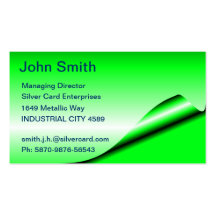 Fluoro Green Foil Business Cards