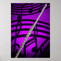 Flute or Flautist Musician Poster