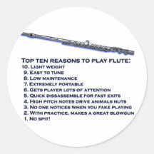 Flute Top 10 Round Sticker