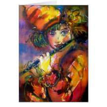 FLUTIST / Venetian Masquerade Greeting Card