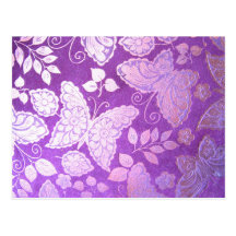 fly by butterfly design post card