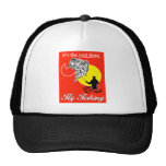 Fly fisherman catching largemouth bass fly reel mesh hat