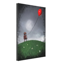 Fly Your Little Red Balloon Stretched Canvas Print