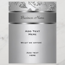 Flyer Elegant Classy Silver Embossed Floral