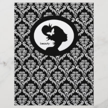 Flyer Salon Butterfly Woman Silhouette Black White