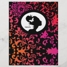 Flyer Salon Butterfly Woman Silhouette Colourful