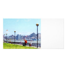 Flying A Kite At Pier A Park Hoboken NJ Photo Card Template