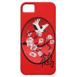 Flying Crane and Sun-cherry blooms iPhone 5 Case