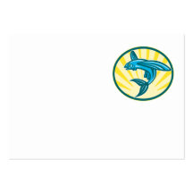Flying Fish Jumping Retro Woodcut Business Card Templates