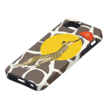 Flying Giraffe Red Umbrella Brown Giraffe Pattern