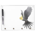Flying Grey Cockatiel Bird Dry Erase Board