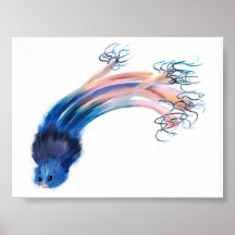 Flying Hamster With Tentacles Print