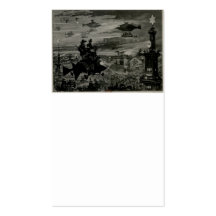 Flying Machine Over Paris Business Card Template