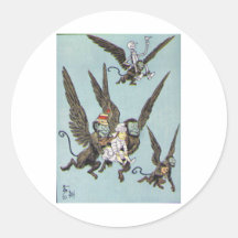 Flying Monkeys Colour Round Stickers