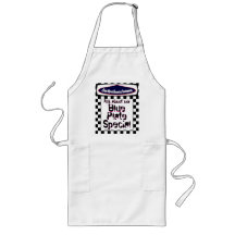 Flying Objects R. & D. Red White Black Blue Plate Aprons